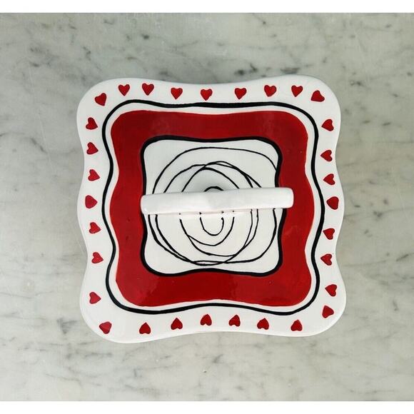 NWT Valentine’s Day Heart Canister 6” Tall 2 Piece Candy Jar Bella Casa by Ganz - Picture 7 of 9